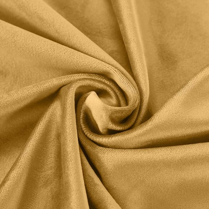 ChadMade Blackout Lined Premium Velvet Curtain Wheat 84Wx72L Inch, Eyelet - Image 6