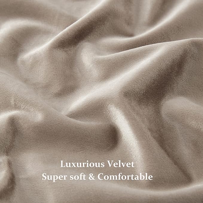 BULBUL Taupe Velvet Curtains 96 inches Length:Luxury Elegant Living Room - Image 6