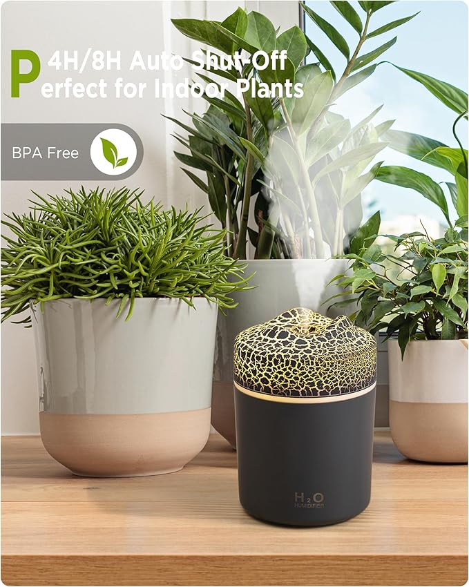 Portable Mini Humidifier, Colorful Volcanic Texture, 300mL Cool Mist Humidifier - Image 4