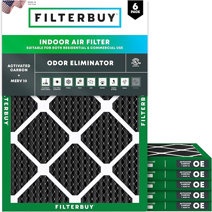 Filterbuy 12x18x1 Air Filter MERV 10 Odor & Allergy Defense by Filterbuy