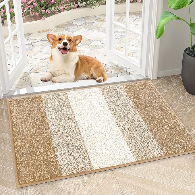 Smiry Dog Door Mat for Muddy Paws, Absorbs Moisture and Dirt, Low-Profile by Smiry