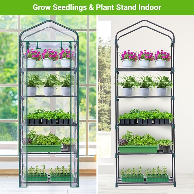 Mini Greenhouse for Outdoors Indoor: Ohuhu Small Plants Green House - Image 5