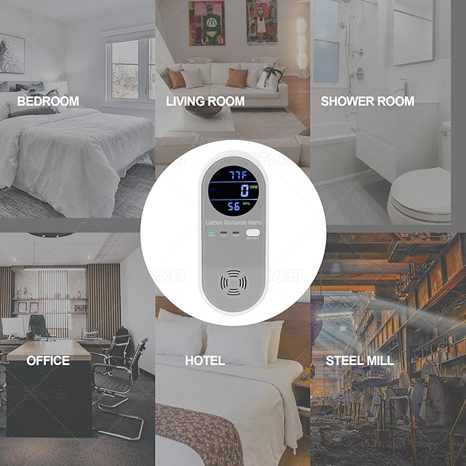 3 Packs Carbon Monoxide Detector Plug in, Carbon Monoxide Alarm, Real-time - Image 6