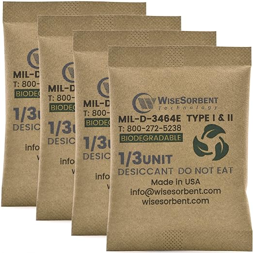Kraft Clay Desiccants Packs for Safe, 11 Gram 900 Pack Dehumidifier for Gun Safe by Wisesorb