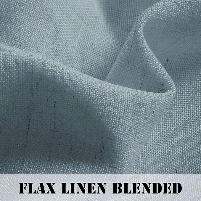 Linen Curtains Elegant Natural Linen Blended Curtains Energy Efficient Light - Image 3