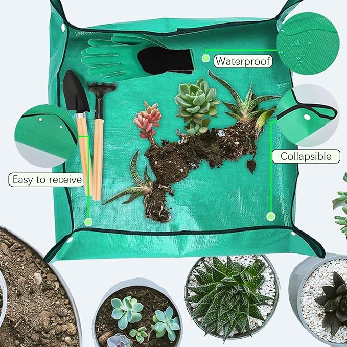 WNJ Plant Repotting Mat for Garden, Foldable Indoor Plant Mat, Portable Mini - Image 3