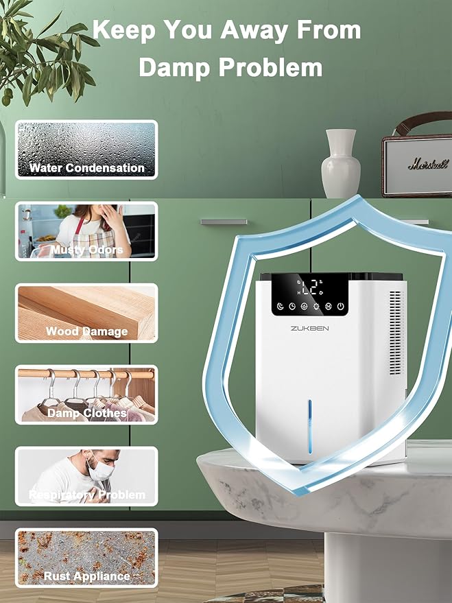 Dehumidifier, 75 OZ Water Tank Dehumidifiers - Image 5