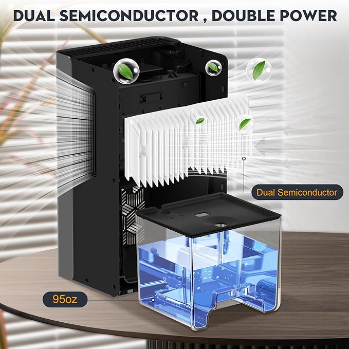 ToLife Dehumidifier for Home 95 OZ Water Tank, 1000 sq.ft Dehumidifiers for - Image 3