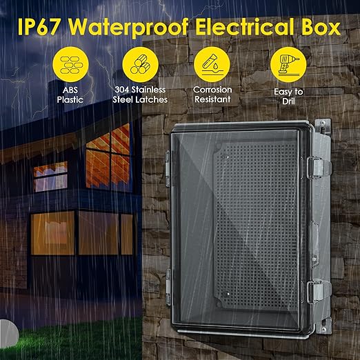 Waterproof Electrical Junction Box, IP67 Plastic Weatherproof Electrical - Image 2