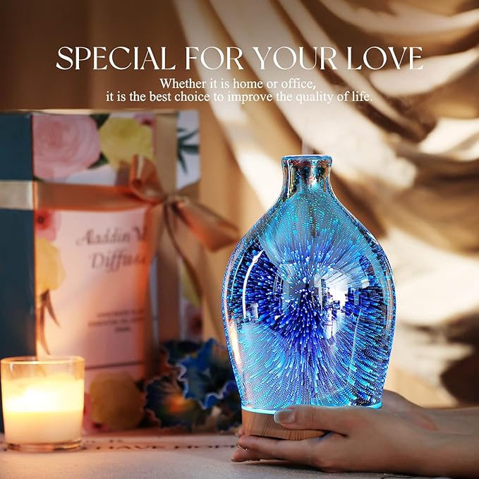 Porseme 280ml Essential Oil Diffuser 3D Glass Aromatherapy Ultrasonic Humidifier - Image 6