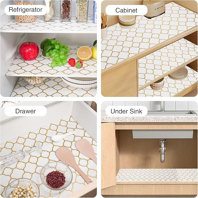Drawer and Shelf Liner for Kitchen Cabinet, Non-Adhesive Cabinet Liner 12in x - Image 8