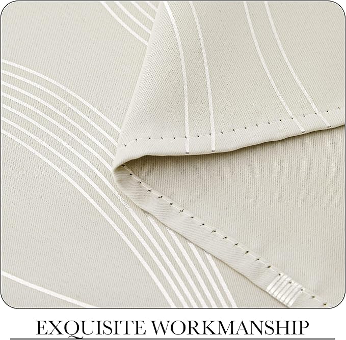 NICETOWN Beige Kitchen Curtains Small Blackout Panels 34 by 54 Inch, Window - Image 7