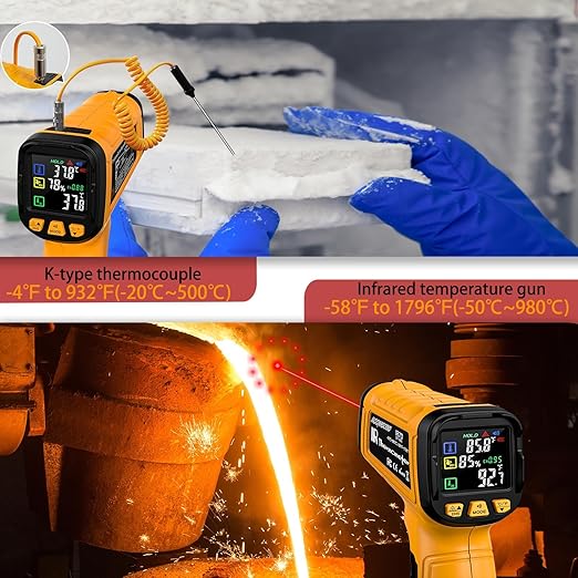 Infrared Thermometer Temperature Gun, 50:1 Dual-Mode Temp Gun -58°F to 1796°F - Image 3