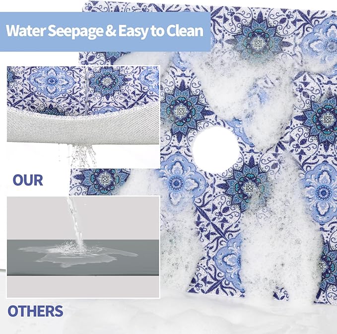 HOMBYS Square Shower Mat Non Slip 27x27 in, Shower Mat - Image 7