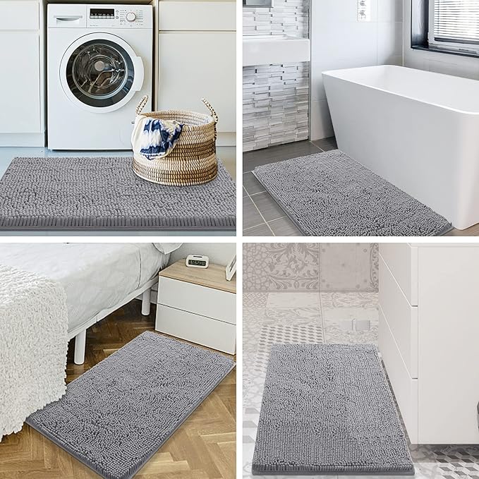 Smiry Luxury Chenille Bathroom Rugs 30x20, Extra Soft and Absorbent Shaggy Bath - Image 9