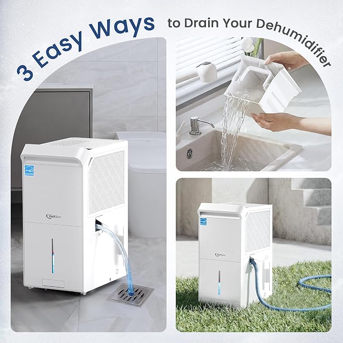 6, 000 Sq.Ft Most Efficient Energy Star 2025 Dehumidifier, Vellgoo Max 140 - Image 5