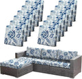 12pcs Floral Printed Stretchy Sofa Cushion Covers by CALBODE