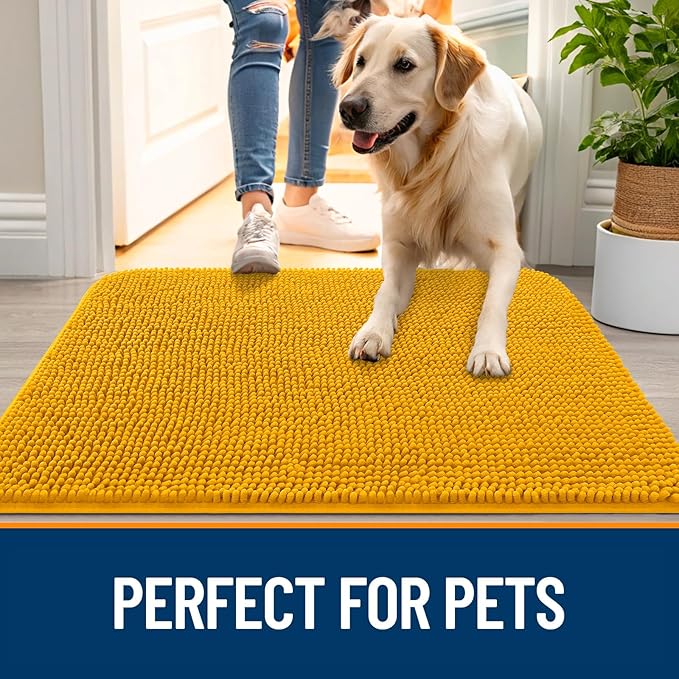 OLANLY Dog Door Mat for Muddy Paws 34x21, Absorbs Moisture and Dirt, Absorbent - Image 6