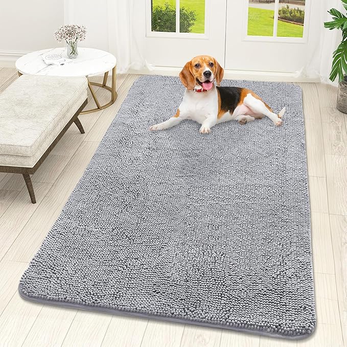 OLANLY Dog Door Mat for Muddy Paws 59x32, Absorbs Moisture and Dirt, Absorbent by OLANLY