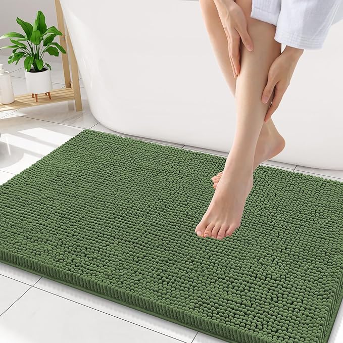 Smiry Luxury Chenille Bathroom Rugs 34x21, Extra Soft and Absorbent Shaggy Bath by Smiry