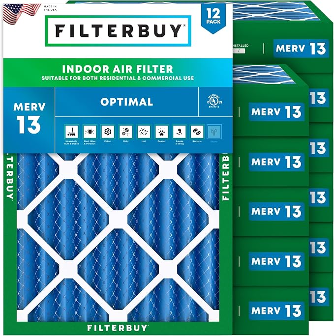 Filterbuy 18x24x4 Air Filter MERV 13 Optimal Smoke & Allergy Defense, by Filterbuy