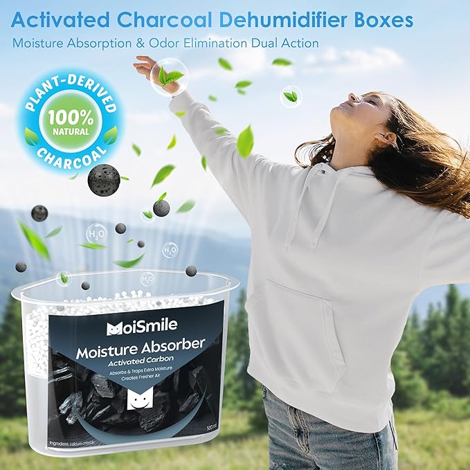 Moisture Absorbers 6 Packs, 10.8OZ Activated Charcoal Efficient Humidity - Image 7