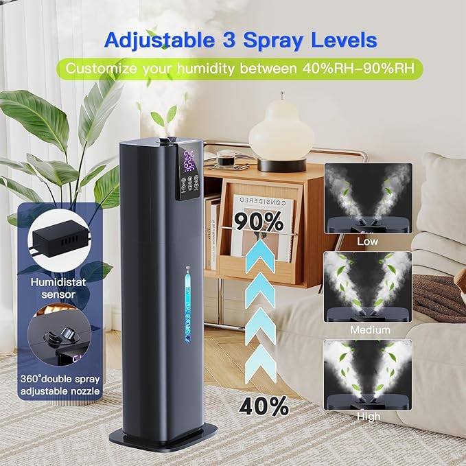 Smart Humidifiers Large Room Bedroom Home, 2.11Gal Quiet Top Fill Cool Mist - Image 4