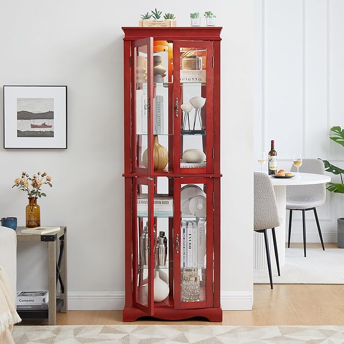 Lighted Glass Curio Cabinet - Image 9