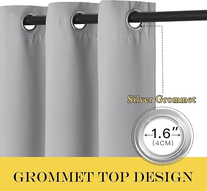 NICETOWN Blackout Bedroom Curtain 120 inches Long - Image 2