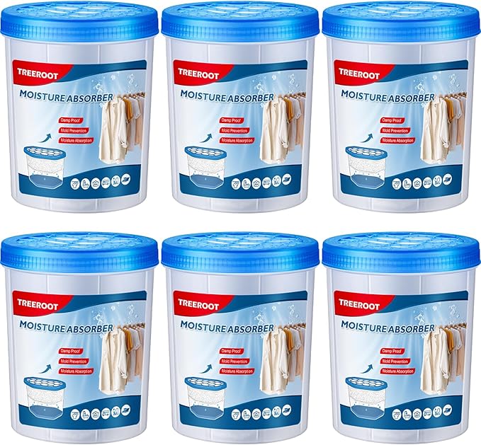 6 Pack Refillable Moisture Absorbers, 18OZ Humidity Absorber Bucket, Moisture by Unknown