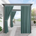 RYB HOME Teal Blue Outdoor Curtains 95 inches Long Blackout Thermal Insulating by RYBHOME