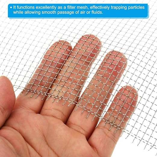 PATIKIL 304 Stainless Steel Wire Mesh Screen, 6 Mesh Woven Air Vent Filter Mesh - Image 4