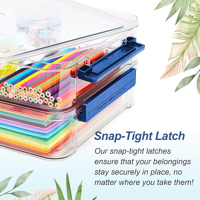 2 Pcs 5.5qt 9 x 13 Plastic Portable Project Case - Image 6