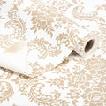 RAY STAR Shelf Liner, Non Adhesive Golden Damask Floral Cabinet Liner by RAYSTAR