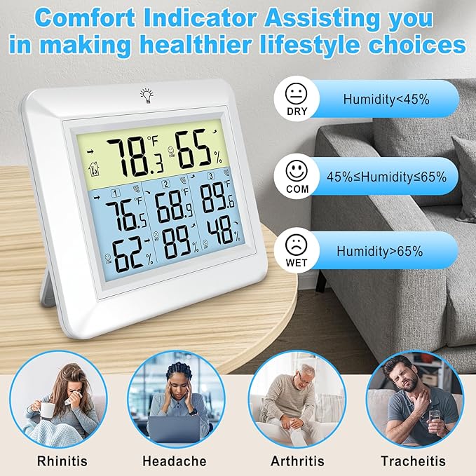 Urageuxy Weather Station Wireless Indoor Outdoor Thermometer - Image 4