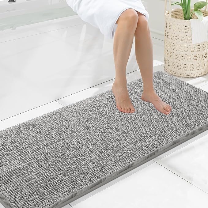 Smiry Luxury Chenille Bathroom Rugs 59x20, Extra Soft and Absorbent Shaggy Bath by Smiry