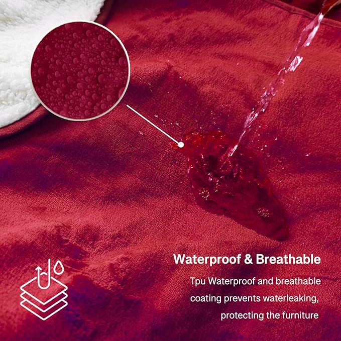 Waterproof Twin Size Blankets for Bed 60'' x 80'', Stain Proof Bed or Couch - Image 2