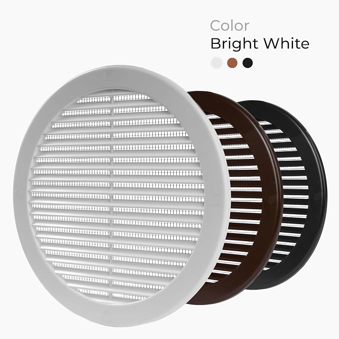 50-Pack 8" Round Air Vent Cover – White Plastic Soffit Air Vent Deflector - Image 7
