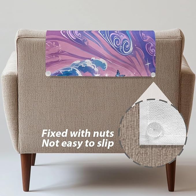 Sea Turtle Headrest Cover for Couch Non-Slip Flower Pink Furniture Slipcover - Image 5