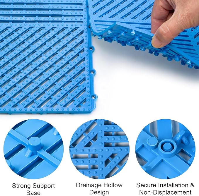 MYFAMIREA Modular Interlocking Cushion 12 Pack 11.8" x 11.8" Rubber Floor Tiles - Image 4
