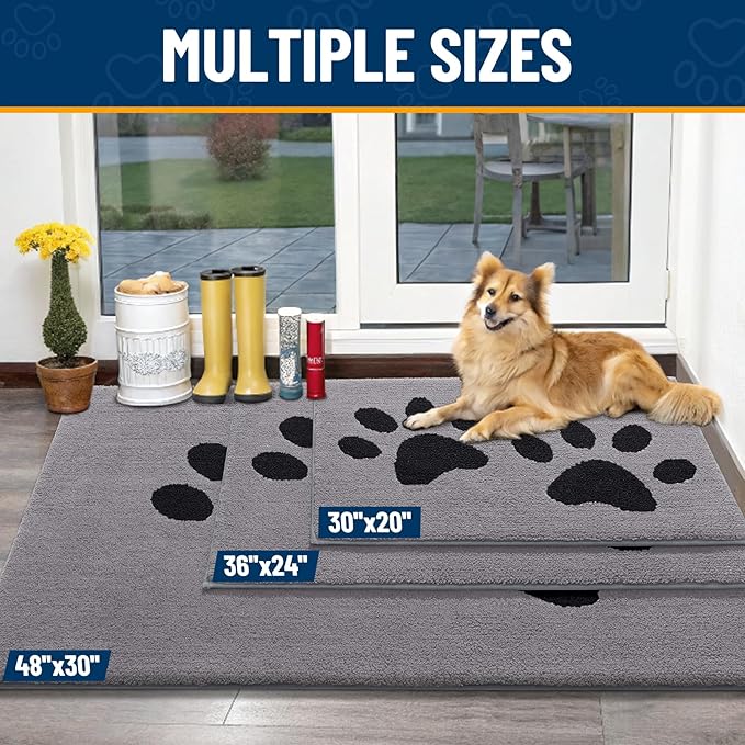 Smiry Dog Door Mat for Muddy Paws, Absorbs Moisture and Dirt, Low-Profile - Image 3