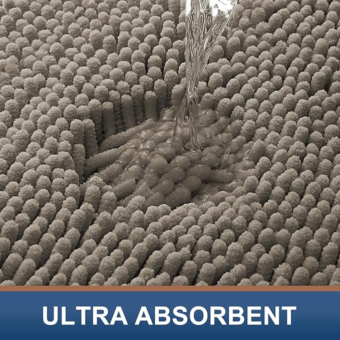 Smiry Luxury Chenille Bathroom Rugs 30x20, Extra Soft and Absorbent Shaggy Bath - Image 4