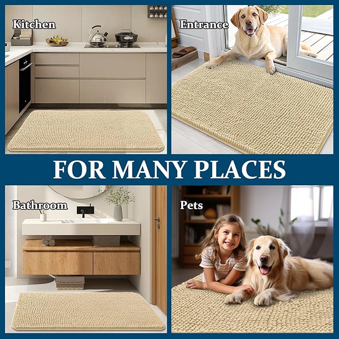 OLANLY Dog Door Mat for Muddy Paws 40x32, Absorbs Moisture and Dirt, Absorbent - Image 8