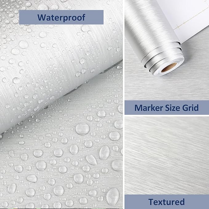 WESTICK Brushed Silver Stainless Steel Contact Paper - Image 6