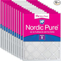 Nordic Pure 12x20x1 Tru Mini Pleat MERV 8 AC Furnace Air Filters 12 Pack | by NordicPure