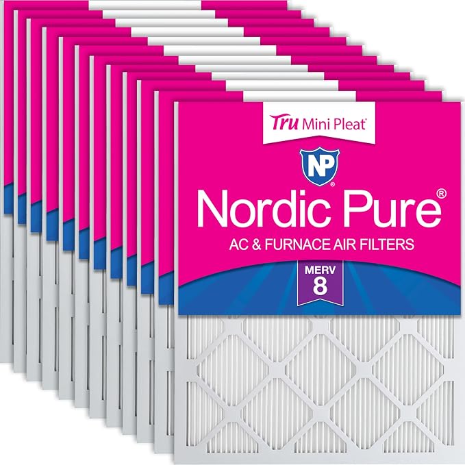 Nordic Pure 20x20x1 Tru Mini Pleat MERV 8 AC Furnace Air Filters by NordicPure