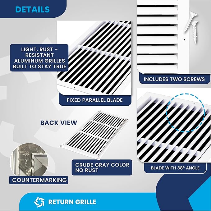 38x14 Inch Air Return Vent Cover Decorative – Premium Aluminum AC Vent Cover - Image 9