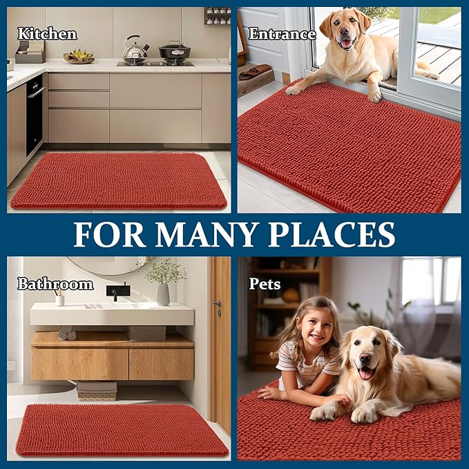 OLANLY Dog Door Mat for Muddy Paws 36x24, Absorbs Moisture and Dirt, Absorbent - Image 8