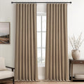 Extra Long Custom 105 Inch Curtains, 100% Blackout Curtains by QJMYDECO
