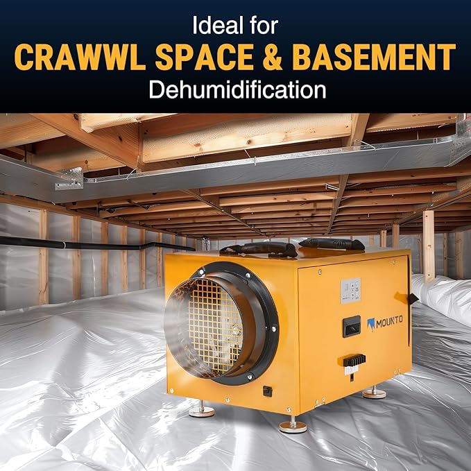 MOUNTO 140 PPD Crawl Space Dehumidifier – Commercial Basement Dehumidifier - Image 3